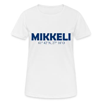 Mikkeli - Finland - Coordinates - Longitude - Women's Breathable T-Shirt - white - Front - AI Model Female 172 dark (172cm)