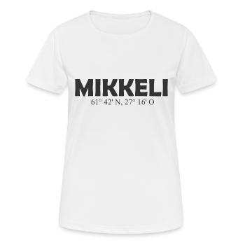 Mikkeli - Finland - Coordinates - Longitude - Women's Breathable T-Shirt - white - Front - AI Model Female 172 dark (172cm)
