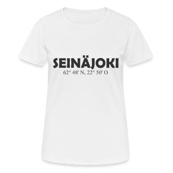 Seinäjoki - Finland - Coordinates - Longitude - Women's Breathable T-Shirt - white - Front - AI Model Female 172 dark (172cm)
