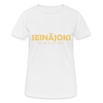 Seinäjoki - Finland - Coordinates - Longitude - Women's Breathable T-Shirt - white - Front - AI Model Female 172 dark (172cm)