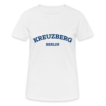 Berlin - Kreuzberg - Berliner - Kiez - Berlinerin - Frauen T-Shirt atmungsaktiv - Weiß - Vorne - AI Model Female 172 dark (172cm)