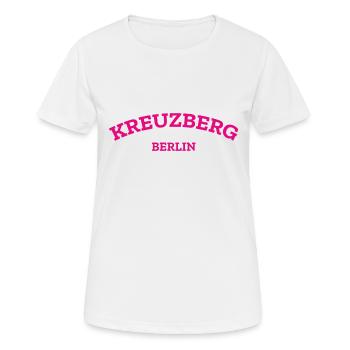 Berlin - Kreuzberg - Berliner - Kiez - Berlinerin - Frauen T-Shirt atmungsaktiv - Weiß - Vorne - AI Model Female 172 dark (172cm)