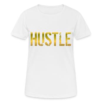 Cadeau Hustle - T-shirt respirant Femme - blanc - Devant - AI Model Female 172 dark (172cm)