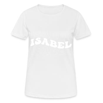 Drôle Isabel Groovy 4 Hommes Femmes Cool Isabel Tie - T-shirt respirant Femme - blanc - Devant - AI Model Female 172 dark (172cm)