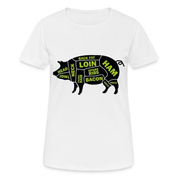 Cochon - T-shirt respirant Femme - blanc - Devant - AI Model Female 172 dark (172cm)