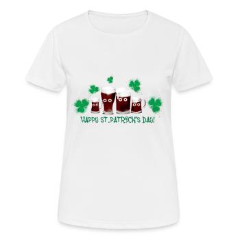 Bière, Saint-Patrick, Trèfle, Trèfle - T-shirt respirant Femme - blanc - Devant - AI Model Female 172 dark (172cm)