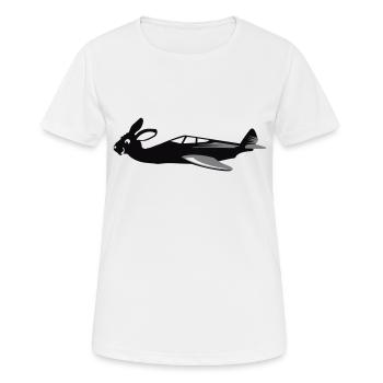 Bunny Air lapin volant propagation VECTORGRAPHIC - T-shirt respirant Femme - blanc - Devant - AI Model Female 172 dark (172cm)