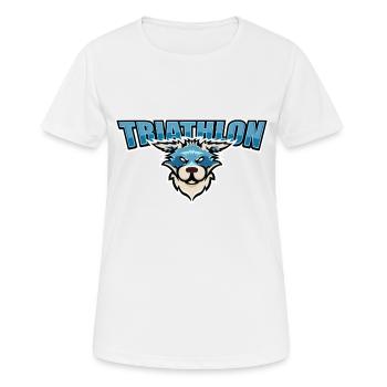 US highschool college Triathlon Maskottchen blau - Frauen T-Shirt atmungsaktiv - Weiß - Vorne - AI Model Female 172 dark (172cm)