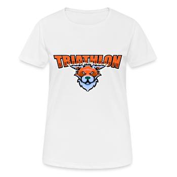 US highschool college Triathlon Maskottchen Fuchs - Frauen T-Shirt atmungsaktiv - Weiß - Vorne - AI Model Female 172 dark (172cm)