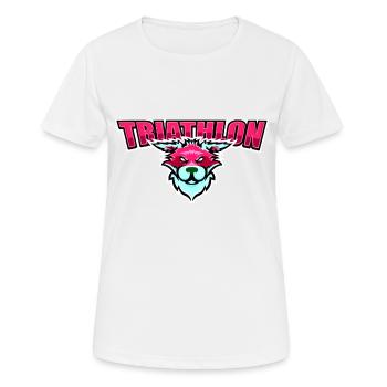 US highschool college Triathlon Maskottchen wolf - Frauen T-Shirt atmungsaktiv - Weiß - Vorne - AI Model Female 172 dark (172cm)