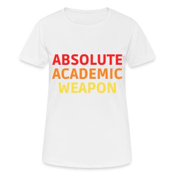 absolute akademische Waffe - Frauen T-Shirt atmungsaktiv - Weiß - Vorne - AI Model Female 172 dark (172cm)