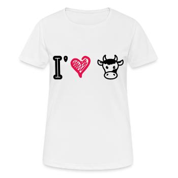 I love cows - Women's Breathable T-Shirt - white - Front - AI Model Female 172 dark (172cm)