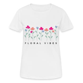 Blumige Vibes - Geschenkidee - Frauen T-Shirt atmungsaktiv - Weiß - Vorne - AI Model Female 172 dark (172cm)