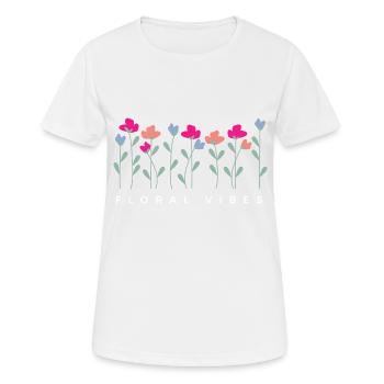 Blumige Vibes - Geschenkidee - Frauen T-Shirt atmungsaktiv - Weiß - Vorne - AI Model Female 172 dark (172cm)