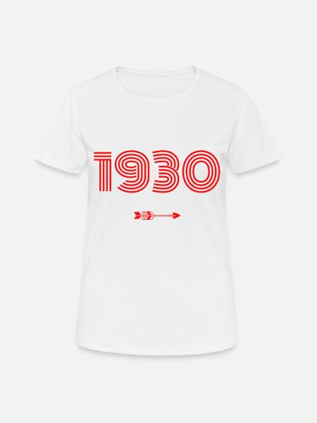 Né en 1930 - T-shirt respirant Femme - blanc