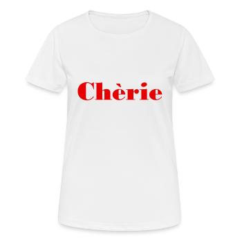 Chèrie - Liebling - französisch - Frankreich - Frauen T-Shirt atmungsaktiv - Weiß - Vorne - AI Model Female 172 dark (172cm)