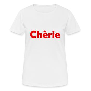 Chèrie - Liebling - französisch - Frankreich - Frauen T-Shirt atmungsaktiv - Weiß - Vorne - AI Model Female 172 dark (172cm)