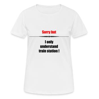 sorry - Frauen T-Shirt atmungsaktiv - Weiß - Vorne - AI Model Female 172 dark (172cm)