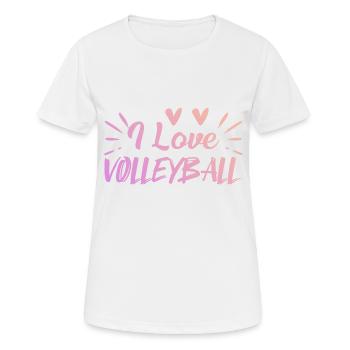 I love volleyball - Women's Breathable T-Shirt - white - Front - AI Model Female 172 dark (172cm)