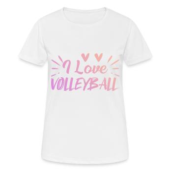 I love volleyball - Women's Breathable T-Shirt - white - Front - AI Model Female 172 dark (172cm)