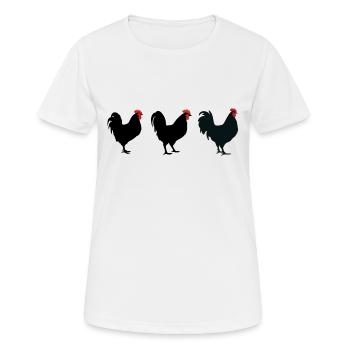 Poulets rebelles - T-shirt respirant Femme - blanc - Devant - AI Model Female 172 dark (172cm)