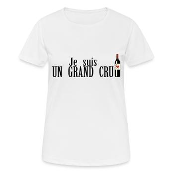 suis grand cru humour alcool bouteille vin rouge - T-shirt respirant Femme - blanc - Devant - AI Model Female 172 dark (172cm)