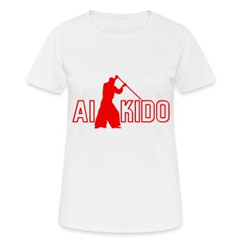Aikido - Aikido Geschenkidee - Frauen T-Shirt atmungsaktiv - Weiß - Vorne - AI Model Female 172 dark (172cm)