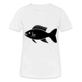 Poisson petite carpe - T-shirt respirant Femme - blanc - Devant - AI Model Female 172 dark (172cm)
