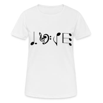 Love Music - originelle Geschenkidee - Frauen T-Shirt atmungsaktiv - Weiß - Vorne - AI Model Female 172 dark (172cm)