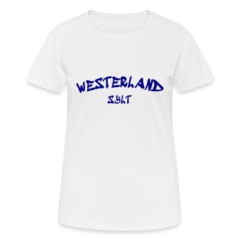 Westerland - Sylt - North Sea - Anchor - Seagull - Island - Women's Breathable T-Shirt - white - Front - AI Model Female 172 dark (172cm)
