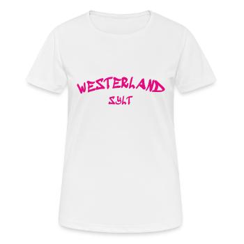 Westerland - Sylt - Mer du Nord - Ancre - Mouette - Île - T-shirt respirant Femme - blanc - Devant - AI Model Female 172 dark (172cm)