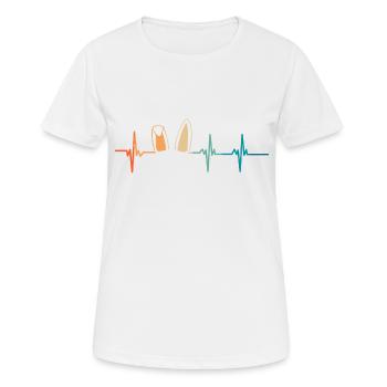 Heartbeat Bunny Ears - Women's Breathable T-Shirt - white - Front - AI Model Female 172 dark (172cm)