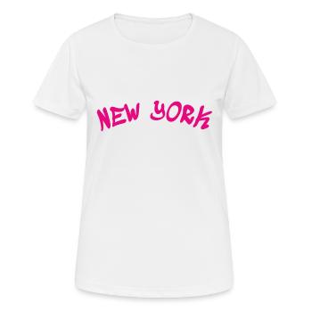 New York - NY - NYC - Manhattan - Brooklyn - USA - Frauen T-Shirt atmungsaktiv - Weiß - Vorne - AI Model Female 172 dark (172cm)