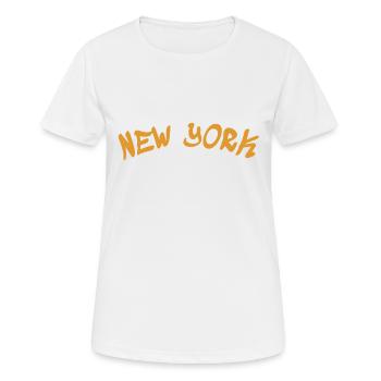 New York - NY - NYC - Manhattan - Brooklyn - Etats-Unis - T-shirt respirant Femme - blanc - Devant - AI Model Female 172 dark (172cm)