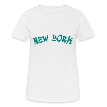 New York - NY - NYC - Manhattan - Brooklyn - USA - Frauen T-Shirt atmungsaktiv - Weiß - Vorne - AI Model Female 172 dark (172cm)