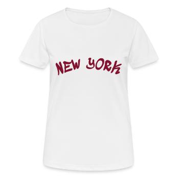 New York - NY - NYC - Manhattan - Brooklyn - USA - Frauen T-Shirt atmungsaktiv - Weiß - Vorne - AI Model Female 172 dark (172cm)
