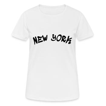 New York - NY - NYC - Manhattan - Brooklyn - USA - Frauen T-Shirt atmungsaktiv - Weiß - Vorne - AI Model Female 172 dark (172cm)