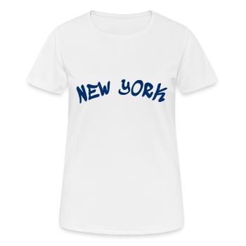 New York - NY - NYC - Manhattan - Brooklyn - Etats-Unis - T-shirt respirant Femme - blanc - Devant - AI Model Female 172 dark (172cm)