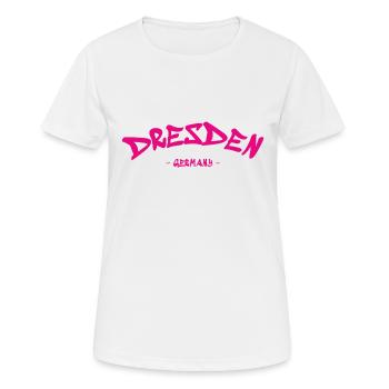 Dresden - Germany - Deutschland - Sachsen - Frauen T-Shirt atmungsaktiv - Weiß - Vorne - AI Model Female 172 dark (172cm)