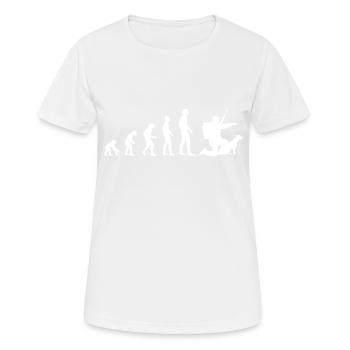 Evolution Chasse Homme Humour Chasseur Drôle - T-shirt respirant Femme - blanc - Devant - AI Model Female 172 dark (172cm)
