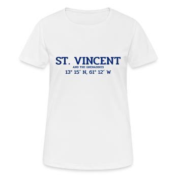 Saint-Vincent coordonne Koordinaten West Indies - T-shirt respirant Femme - blanc - Devant - AI Model Female 172 dark (172cm)
