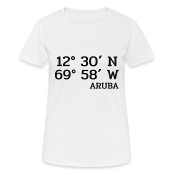 Coordonnateurs Aruba - Coordonnées - Caraïbes - T-shirt respirant Femme - blanc - Devant - AI Model Female 172 dark (172cm)