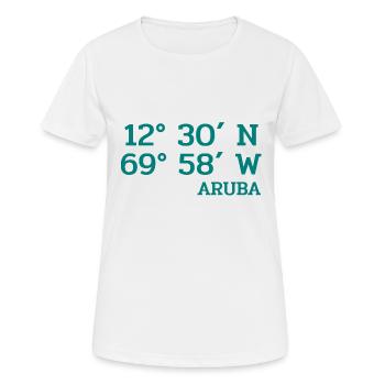 Coordonnateurs Aruba - Coordonnées - Caraïbes - T-shirt respirant Femme - blanc - Devant - AI Model Female 172 dark (172cm)