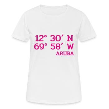 Coordonnateurs Aruba - Coordonnées - Caraïbes - T-shirt respirant Femme - blanc - Devant - AI Model Female 172 dark (172cm)