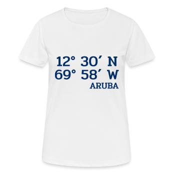 Coordonnateurs Aruba - Coordonnées - Caraïbes - T-shirt respirant Femme - blanc - Devant - AI Model Female 172 dark (172cm)