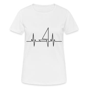 Segelboot Heartbeat Segelboot - Frauen T-Shirt atmungsaktiv - Weiß - Vorne - AI Model Female 172 dark (172cm)