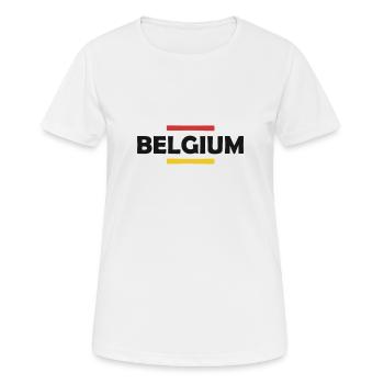 Belgium Stripes Belgien Belgique - Frauen T-Shirt atmungsaktiv - Weiß - Vorne - AI Model Female 172 dark (172cm)