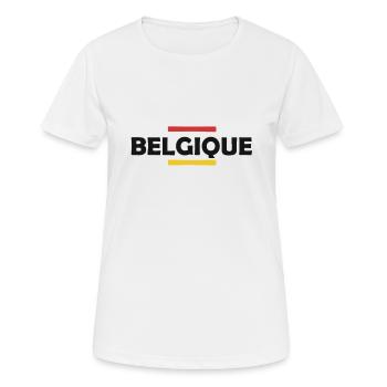 Belgium Stripes Belgien Belgique - Frauen T-Shirt atmungsaktiv - Weiß - Vorne - AI Model Female 172 dark (172cm)