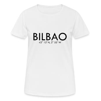 Bilbao Spain Coordinates Latitude Longitude - Women's Breathable T-Shirt - white - Front - AI Model Female 172 dark (172cm)