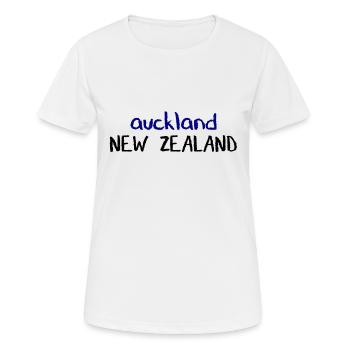 Auckland - New Zealand - Kiwi Aotearoa Neuseeland - Women's Breathable T-Shirt - white - Front - AI Model Female 172 dark (172cm)